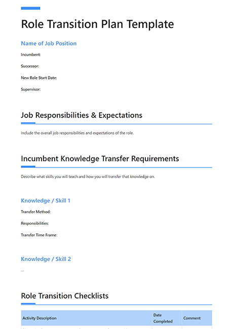 Transition Plan Template | Bit.ai